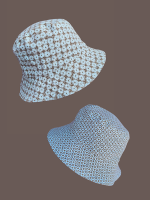 Gorro reversible flores y puntos