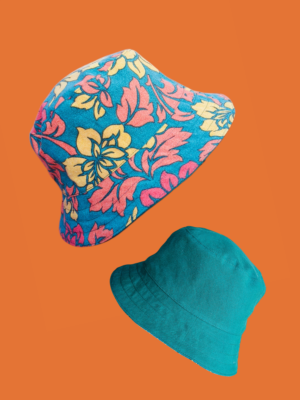 Gorro reversible hojas y flores