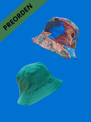 Gorro reversible verde y violeta