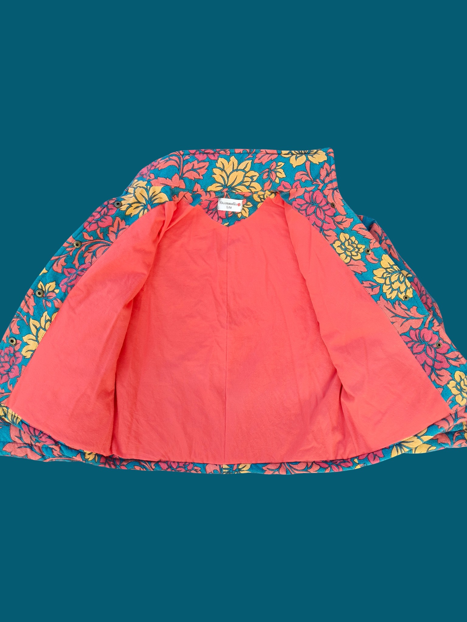 Chaqueta acolchada upcycling hojas (S/M) - Image 5