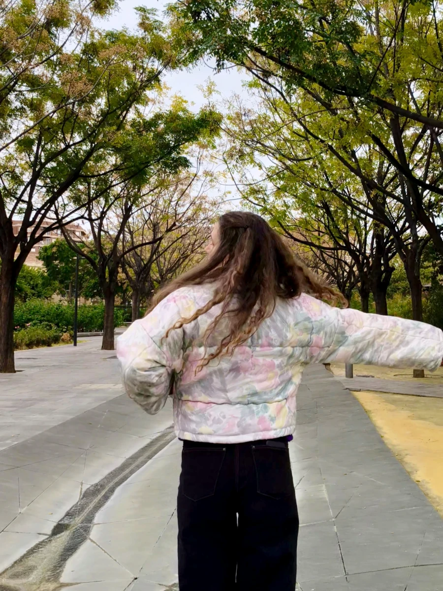 Chaqueta acolchada upcycling rosa (M/L) - Image 4