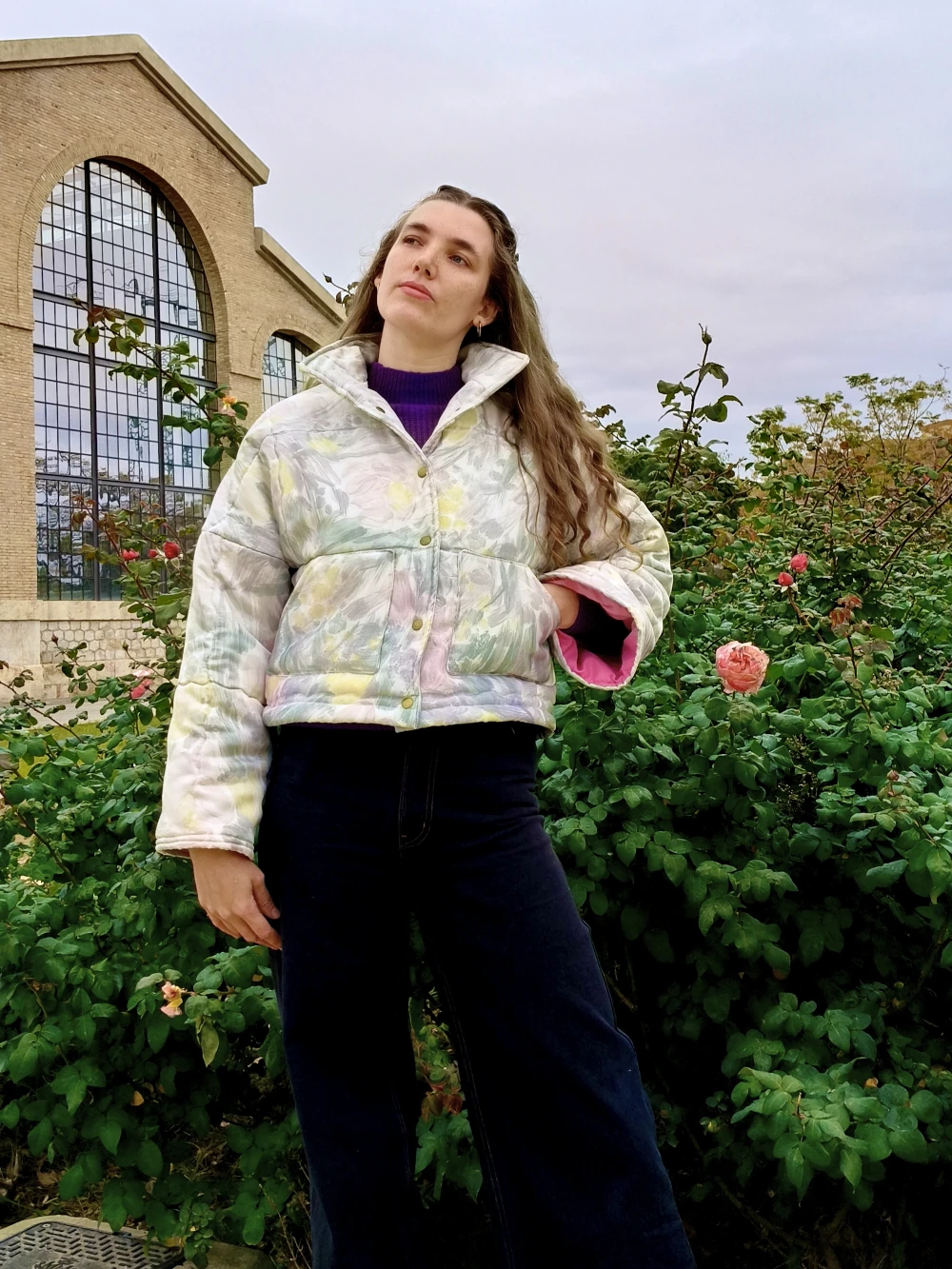 Chaqueta acolchada upcycling rosa (M/L) - Image 2