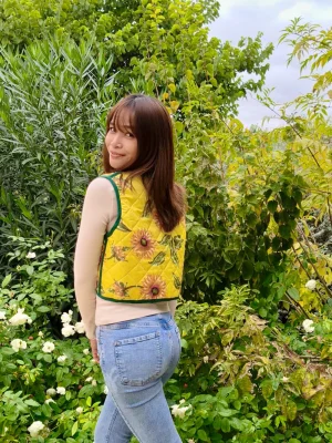 Chaleco reversible girasoles S/M