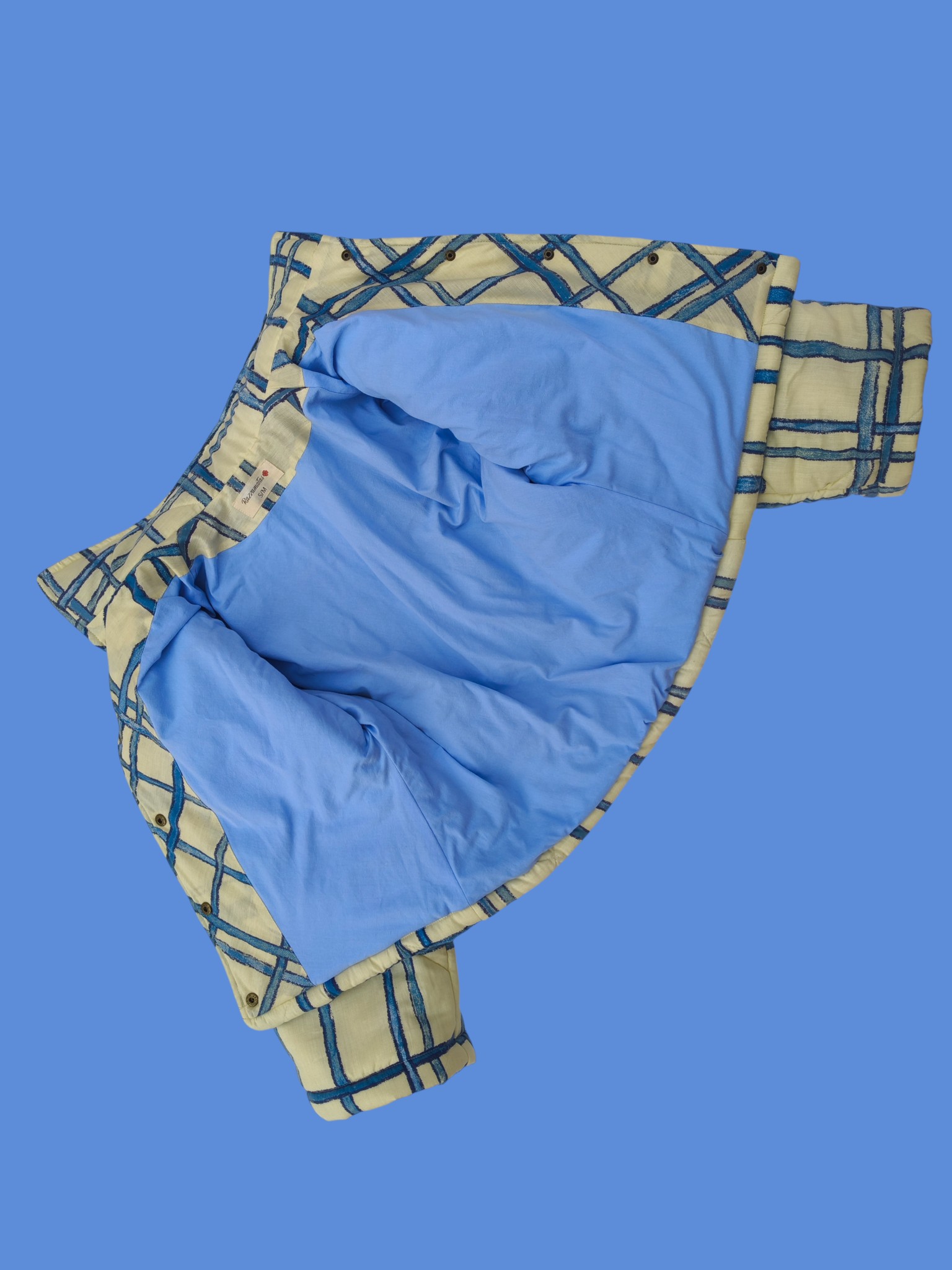 Chaqueta acolchada upcycling rayas azules - Imagen 4