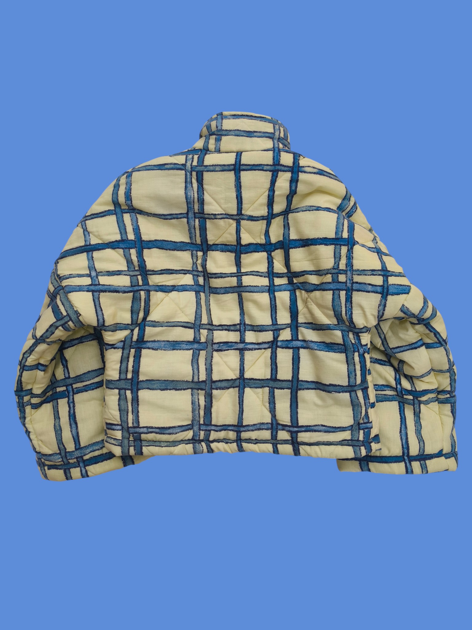 Chaqueta acolchada upcycling rayas azules - Imagen 6