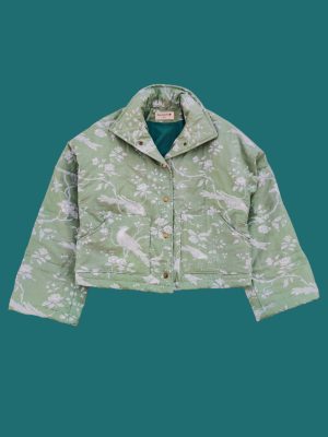Chaqueta acolchada upcycling pajaritos y flores