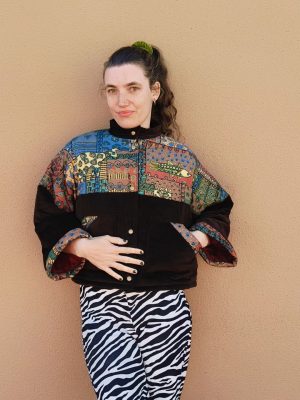 Chaqueta acolchada jungla pop + terciopelo M/L