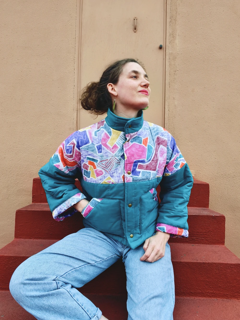 chaqueta acolchada patchwork