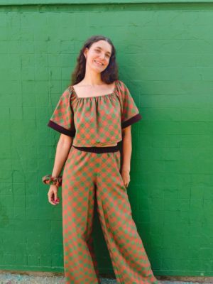 Pantalón rojo y verde (largo a medida)