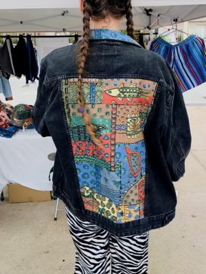 Chaqueta customizada jungla pop (negra)